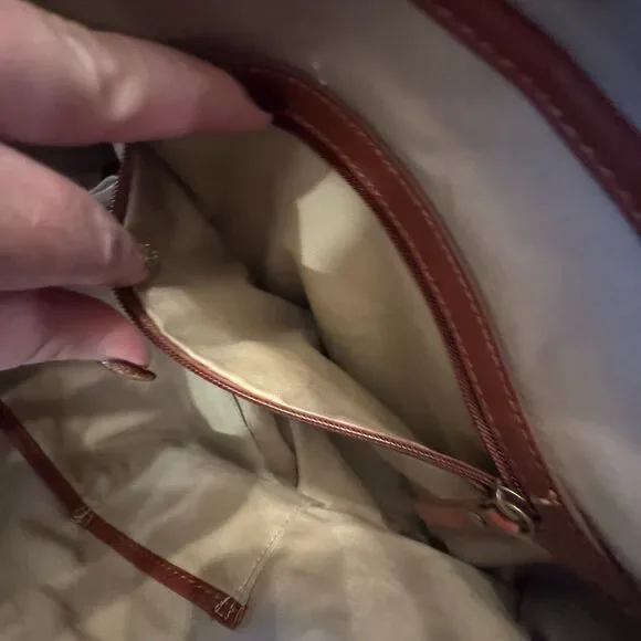 Lucky Brand Key West Dark Denim Blue Tote Bag Banana Print Tassels Purse Handbag - Picture 10 of 12